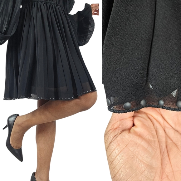 Zara Pleated Bell Sleeve Bloggers Fave Mini Dress - Picture 5 of 16